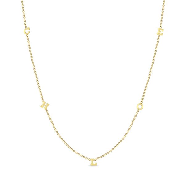 Zoe Chicco 14K Itty Bitty Multi Letter Station Necklace
