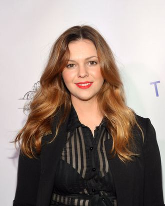 Actress Amber Tamblyn attends the Tie The Knot Spring Collection launch hosted by Jesse Tyler Ferguson, Justin Mikita and Thetiebar.com at Avenue on February 27, 2013 in New York City. 