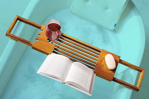 Teak Bathtub Water-resistant Tray Caddy