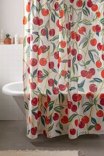 Urban Outfitters Allover Fruits Patterned Shower Curtain