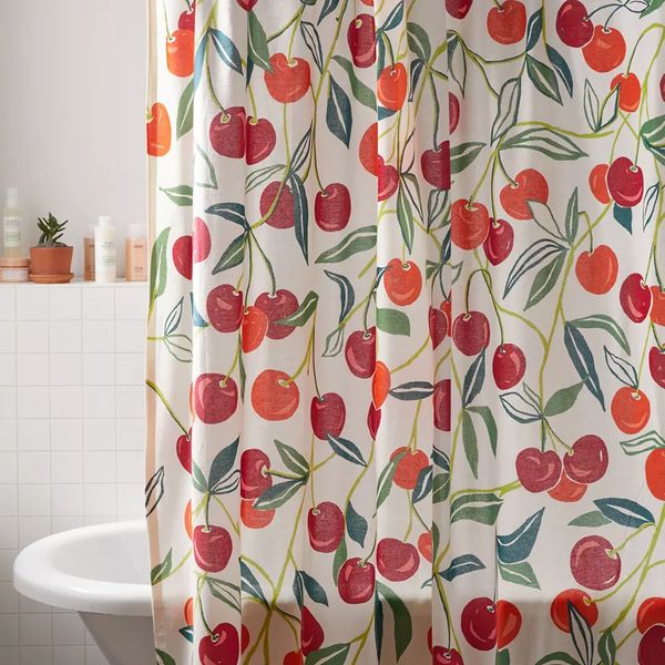 Urban Outfitters Allover Fruits Patterned Shower Curtain