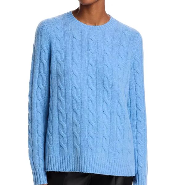 C by Bloomingdale’s Cashmere Cable-Knit Crewneck Sweater
