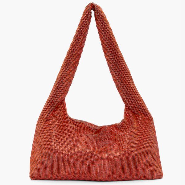 Bolso para axilas de malla de cristal naranja Kara