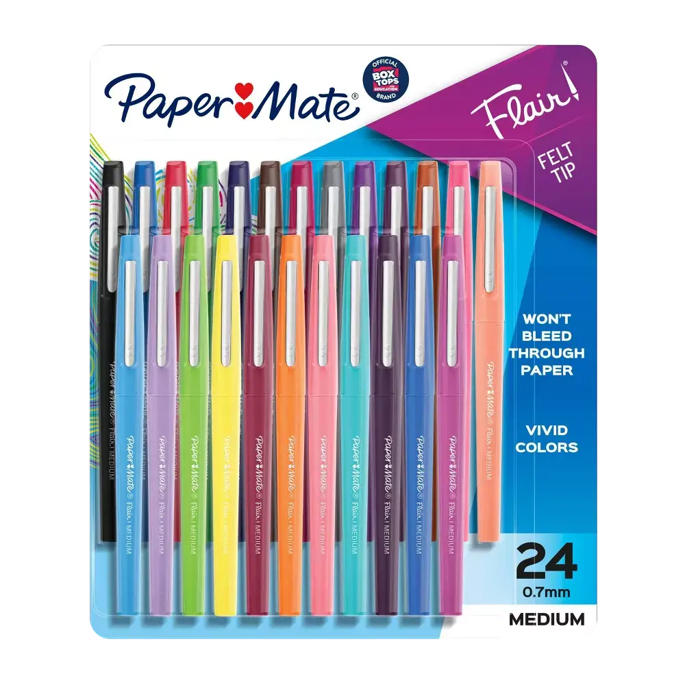 Paper Mate Flair 24pk Felt Pens 0.7mm Medium Tip Multicolored