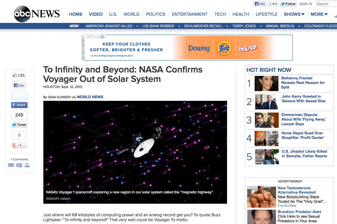 Voyager Has Still Not Left the Solar System, Is Pretty Far Out There ...