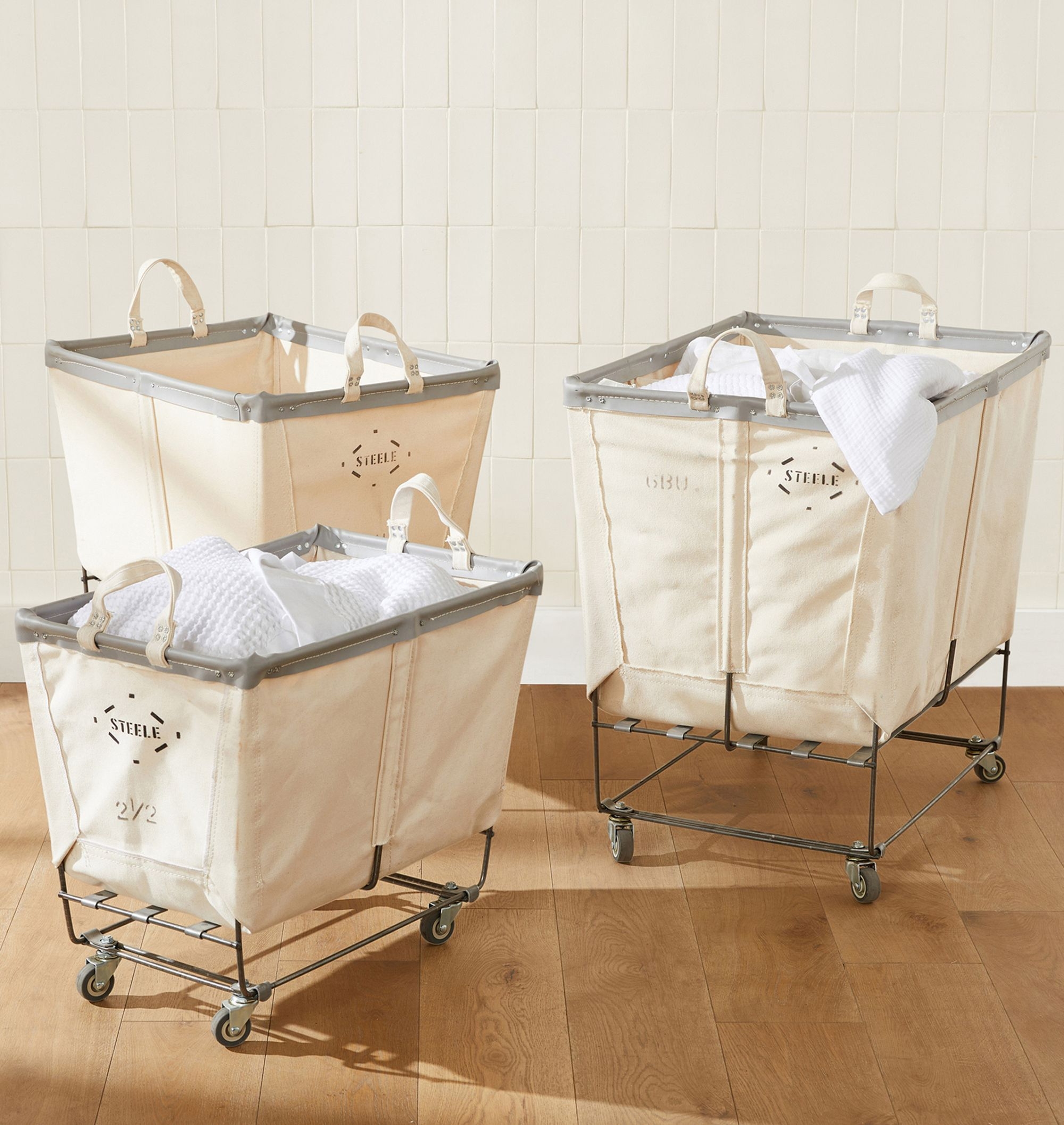 2 Pack - Extra Large Natural Cotton Laundry Bag , Beige (28 inch x 36 inch)