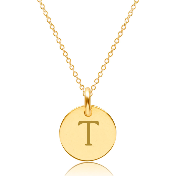 Tiny Tags Initial Circle Necklace