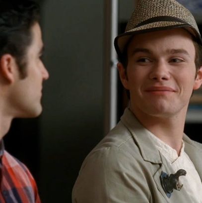 This was from the very special Glee wherein it was revealed Kurt is actually an 85-year-old racing junkie whose brooch uncurled one day to hand him a scroll with both the secret to eternal youth and the winner of the 3:20 at Santa Anita.