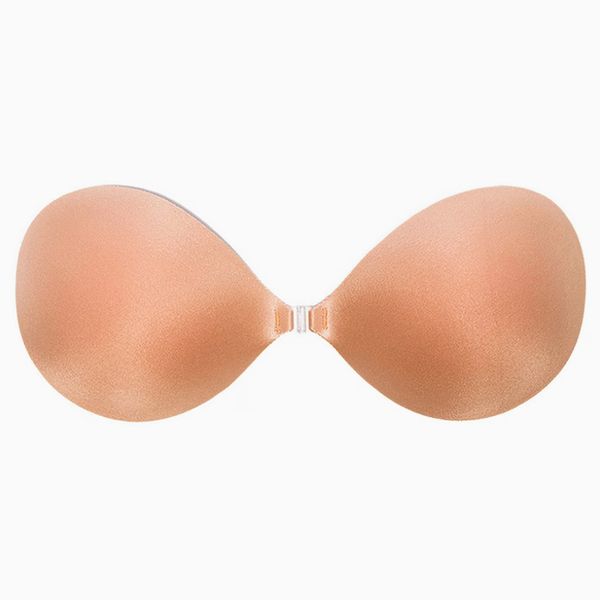 Niidor Adhesive Bra Strapless Sticky Invisible Push up Silicone Bra for  Backless Dress with Nipple Covers D Creme 