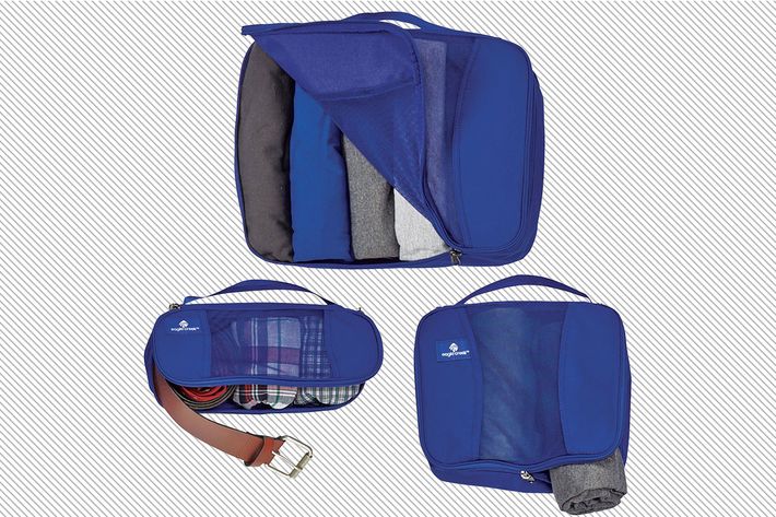 pack it cube set in blue- strategist best travel accessories and best packing cubes