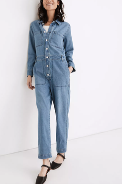 Madewell Denim Relaxed Coverall Jumpsuit in Glenroy Wash
