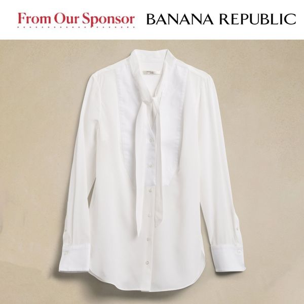 Banana Republic Alchemy Silk Crepe Tuxedo Tunic
