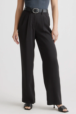 Quince Stretch Crepe Pleated Wide Leg Pants