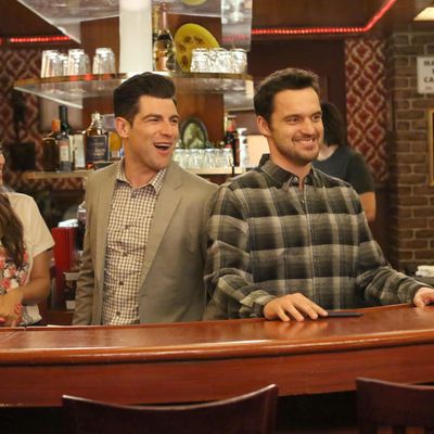 NEW GIRL: L-R: Hannah Simone, Max Greenfield and Jake Johnson in the 