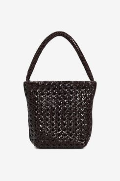 Madewell Micro Caning Bucket Bag - Dark Carob