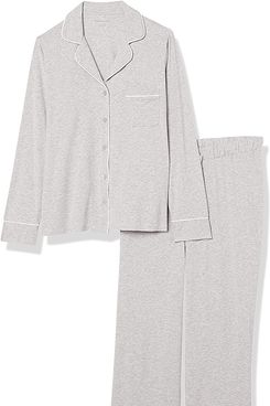 Amazon Essentials - Conjunto de pijama con pantalón largo y camisa de manga larga para mujer, talla grande