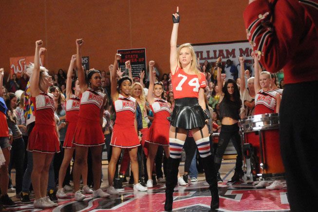 Brittany leads a flash mob in the"Asian F" episode of GLEE airing Tuesday, Oct. 4 .