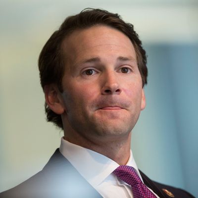 Representative Aaron Schock, a Republican from Illinois, pauses while speaking during an interview in Washington, D.C., U.S., on Thursday, Jan. 9, 2014. 