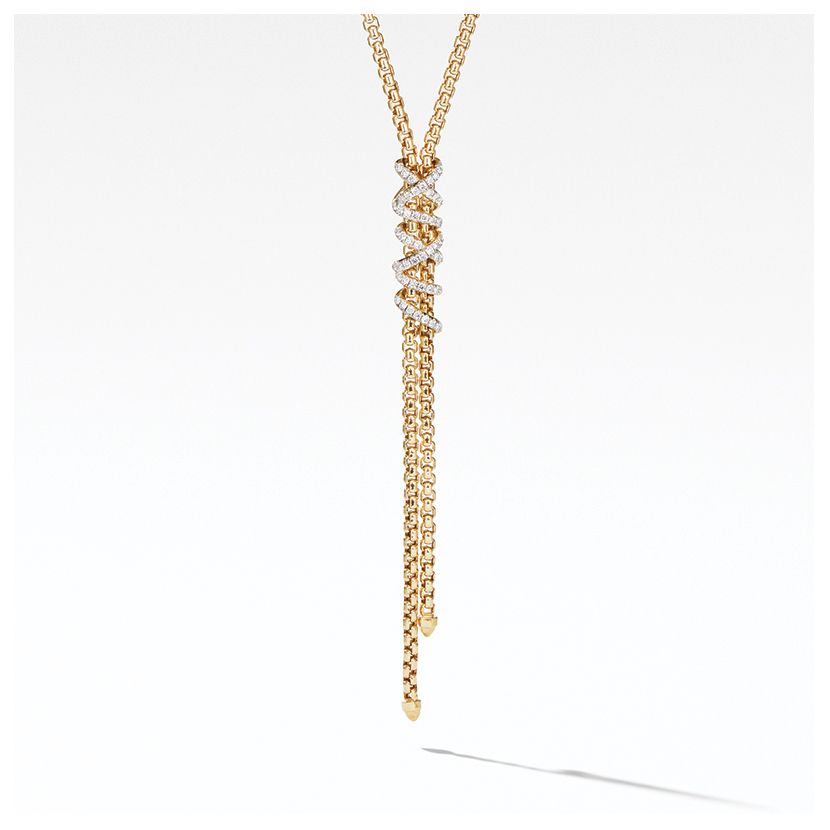 Helena Y Necklace in 18K Yellow Gold with Diamonds
