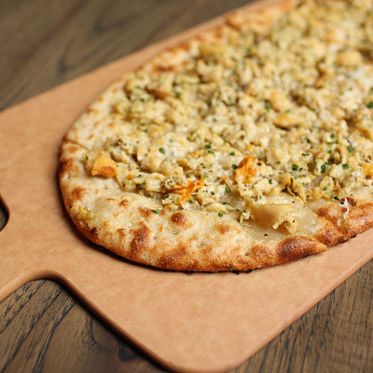 With garlic, parmesan, and chili pepper