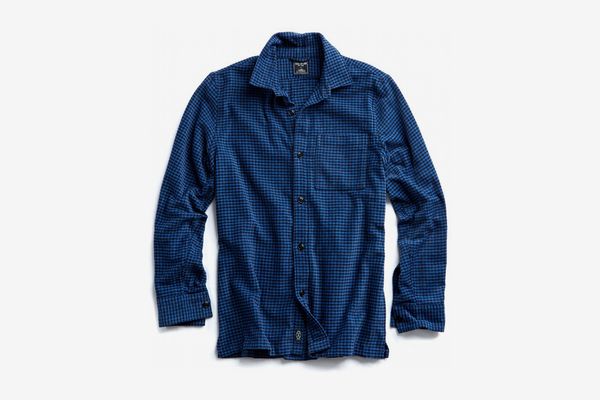 Houndstooth Shirt Jacket in Navy