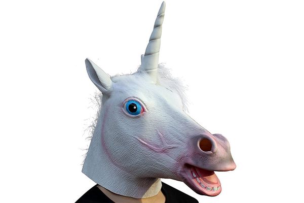 Costume Party Latex Animal Head Mask, Unicorn
