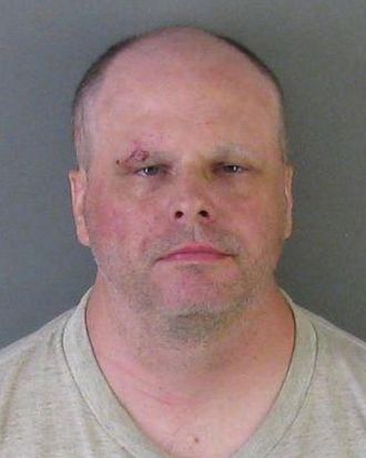 Gaston County Jail booking photo of Matthew McAveeney, 46, who was arrested in Belmont, North Carolina on Tuesday in connection with the beating death of his mother in her Winchester Condo.