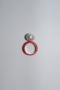 Fry Powers Enamel Baroque Pearl Ring