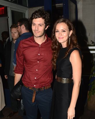 Adam Brody and Leighton Meester attend The Cinema Society with The Hollywood Reporter & Samsung Galaxy S III host a screening of 