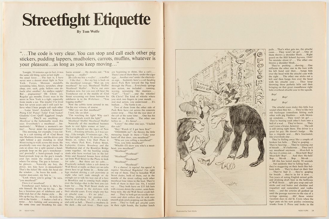 Tom Wolfe: New York Streetfight Etiquette