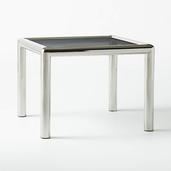 CB2 Conrad Wire Glass Side Table