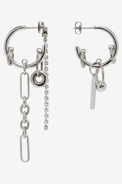 Justine Clenquet Silver Iris Crystal Earrings