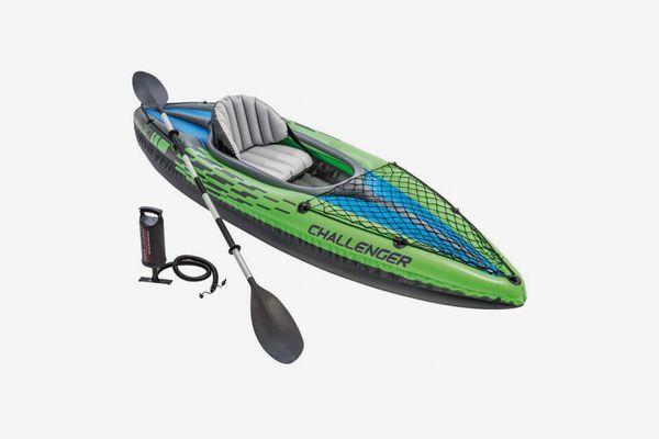 K1 Kayak, 1-Person Inflatable Kayak Set with Aluminum Oars and High Output Air Pump