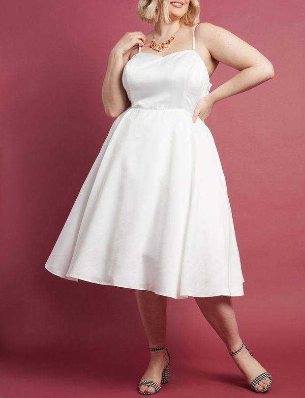 Fantasy Fulfilled Fit and Flare Midi Dress in White