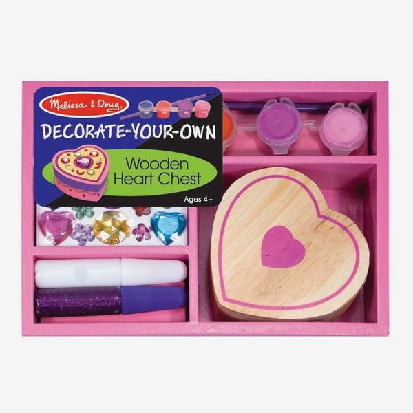 Melissa & Doug Decorate-Your-Own Wooden Heart Box Craft Kit