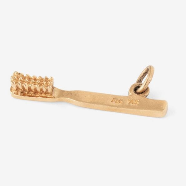 Toothbrush 14K Gold Charm from Fox & Bond