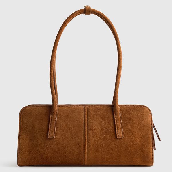 Quince Italian Suede East-West Shoulder Bag