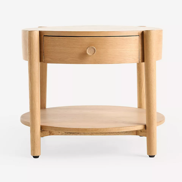 Anthropologie Roma Oak Round Side Table