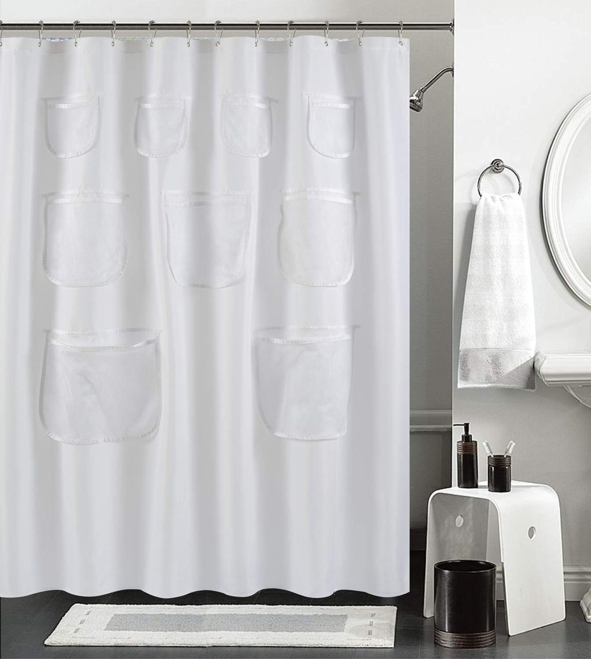 PVC Free Kent & West PEVA Shower Curtain Liner 72 x 84 Bottom Magnets Clear Durable 9 Gauge USA Made 