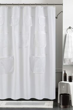 Modern Bathroom Shower Curtain Big Plain Waterproof Curtain With Curtain Rings