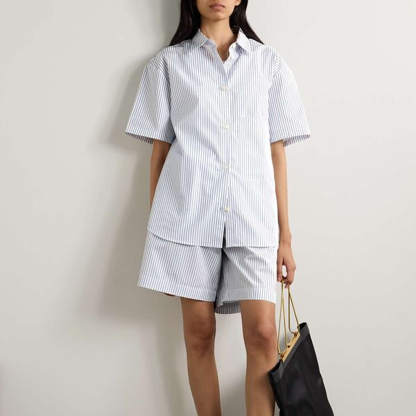 Róhe Striped Cotton-Poplin Shirt