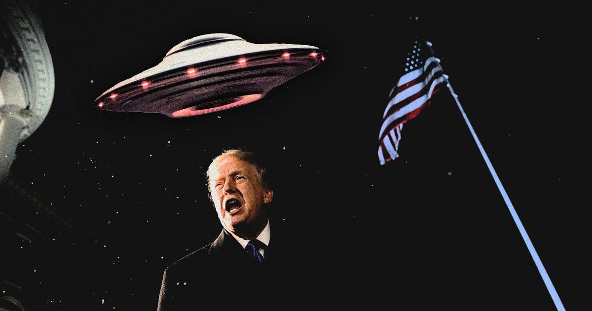 1:21 p.m. aliens aliens Trump Dangles More UFO Files in Attempt to One-up Obama By Matt Stieb The president announced that he would begin the process of releasing government files “related to alien and extraterrestrial life.”