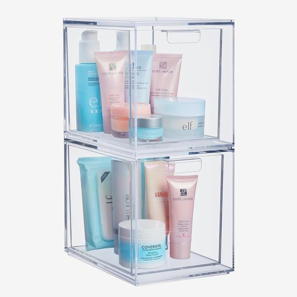 STORi Audrey Stackable Clear Bin, 2-Piece Set