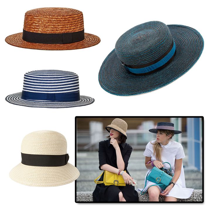 Styles of straw store hats