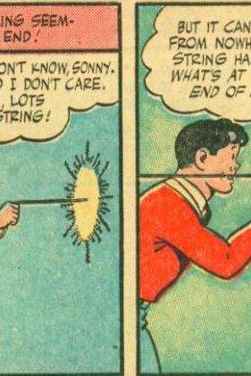 Everyone is very troubled by the string. I’m not sure my first question would be what’s at the other end of it, since I would probably be more concerned about the appearance of a portal to another dimension, but I guess that’s mostly semantics.