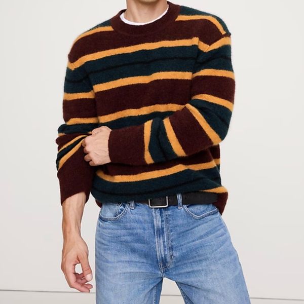 Banana Republic Italian Alpaca-Wool Blend Stripe Sweater