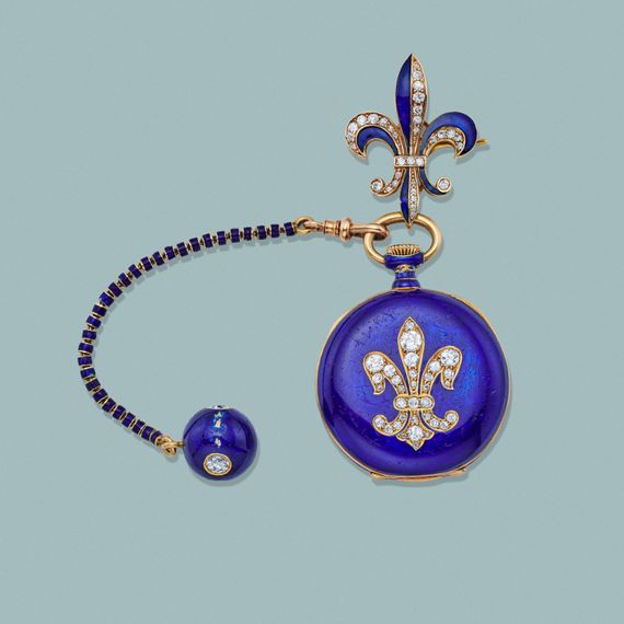 Montre à revers en or et émail de 1887