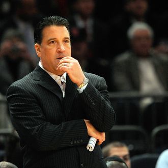 Head coach Steve Lavin of the St. John's Red Storm gestures during a game against the Arizona at Wildcats 2K Sports Classic Benefiting Coaches Vs Cancer at Madison Square Garden on November 17, 2011 in New York City. 
