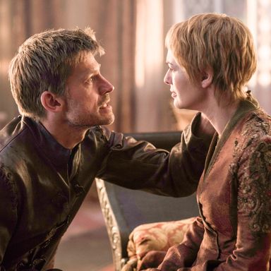 Jaime has to break the bad news to his sister/baby mama Cersei that … they can't both have the same haircut. Seriously, though, this is probably the moment when he has to inform Cersei that their daughter, Myrcella, the one he was sent to Dorne to rescue, is now dead.