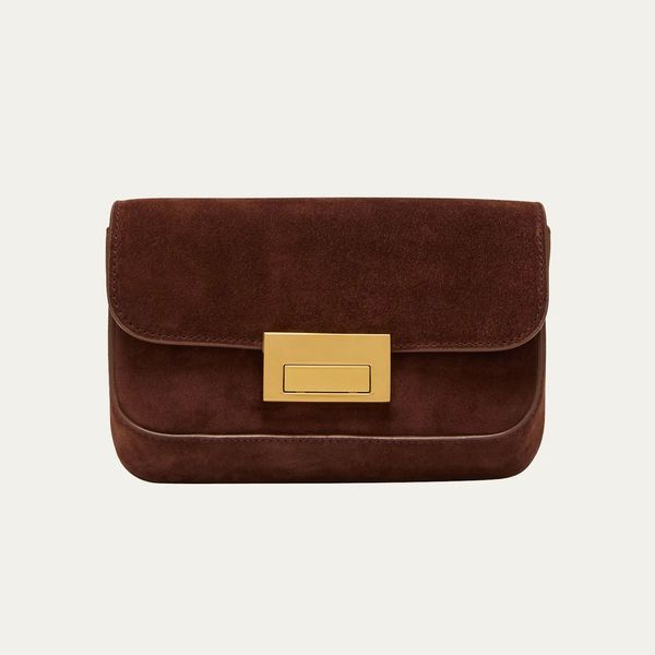 Loeffler Randall Stefania Flap Suede Shoulder Bag